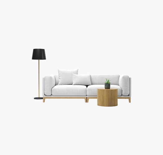 Set of Elegant Wooden Sofa